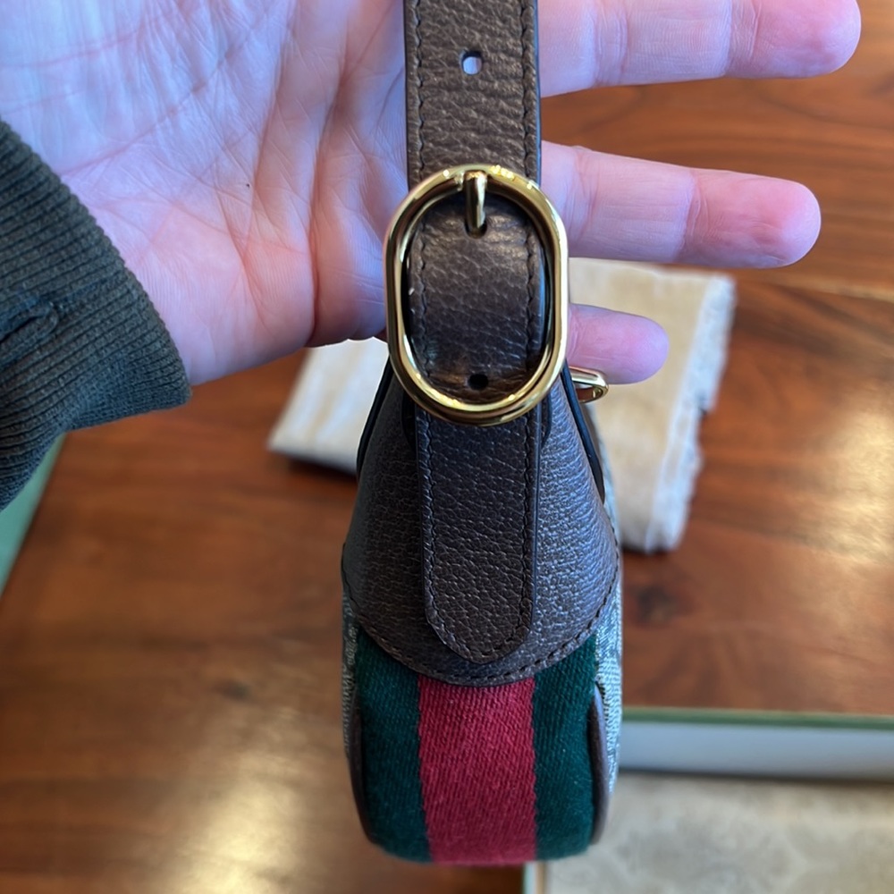 Gucci Beige & Brown GG Mini Crescent Shoulder Bag - Picture 12 of 15